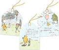 Pro Supply Global 24 Count of 2.5 Inch x 3 Inch Pre Strung Winnie The Pooh Gift Tag Assorted Printed Designs on Large Cardstock Gift Hang Tags - Ideal to Use on Bags