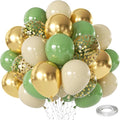 Sage Green Gold Confetti Balloons - 50 pcs Olive Green Blush Gold Metallic Latex Balloon for Eucalyptus Birthday Brida Shower Wedding Bridal Shower Party Decorations…
