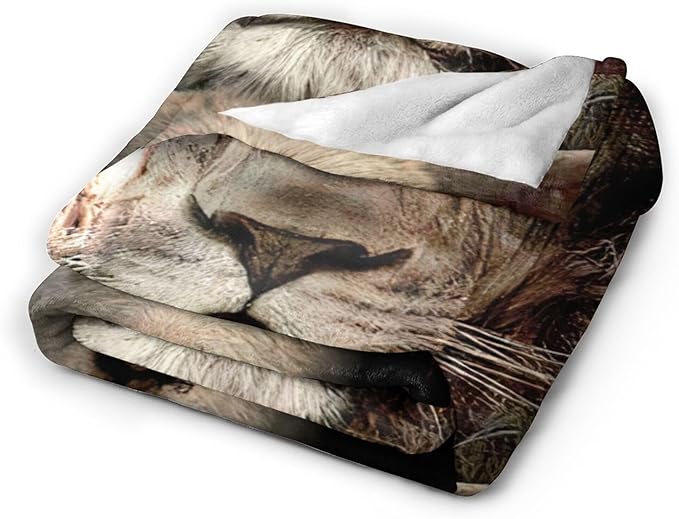 Christian Jesus Lion & Lamb Throw Blanket - Soft, Warm, Cozy Fleece for Men, Women, Adults - 50"x40"