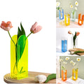 Acrylic Vase for Home Decor, Full-Transparent Neon Green Arch Vase, Modern Centerpiece Acrylic Flower Vase for Living Room or Wedding Decoration, Minimalist Table Décor (Green)