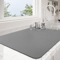 Dish Drying Mat for Kitchen Counter | Coffee Bar Mat for Countertops | Heat Resistant Drainer Mat with Non-slip Rubber Backed | Hide Stain Kitchen Absorbent Draining Mat | Dark Grey 18"x24"