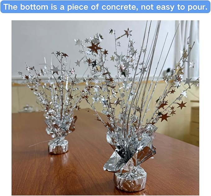 ALISSAR 2-Pack Glitter Silver Star Centerpieces-Table Decorations for Home Decor Birthday Wedding Anniversary Decor (Silver)