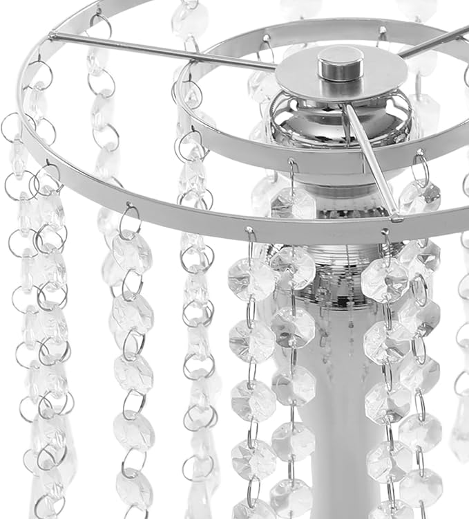 10 Pcs Glam Crystal Flower Stands, Wedding Reception Decorations with Sparkling Crystal Beads Table Center Display Flower Arrangement Flower Stand Metal Vase for Event Decor (Silver, Height:10.23in)