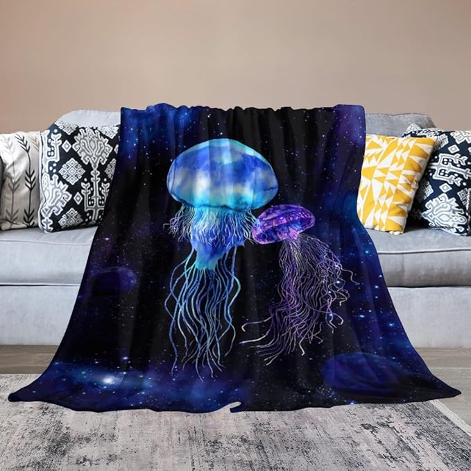 Jellyfish Gifts for Girls & Women - Soft, Warm & Cozy Fleece Throw Blanket for Kids & Adults - 40"x50"