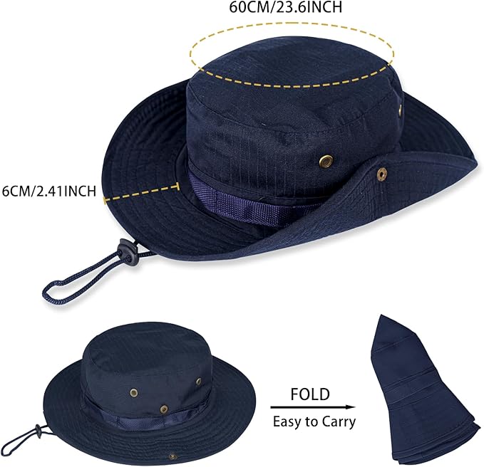 Sun Hats for Men Women Boonie Hat UPF 50+ Bucket Hat Wide Brim UV Protection Fishing Hiking Safari Outdoor Hats