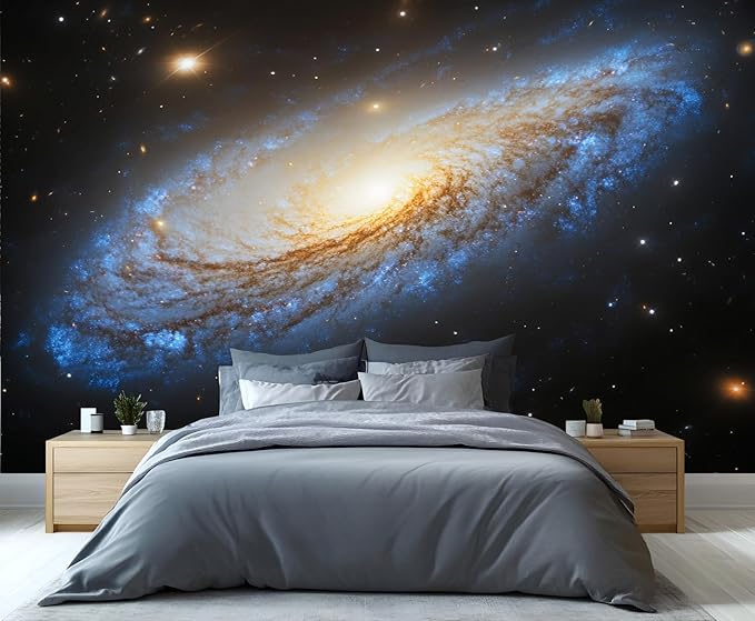 Spiral Galaxy Wall Mural, Outer Space 3D Wall Murals, Universe Wallpaper Mural, for Living Room Bedroom Large Wallpaper Indoor Decor 177.16" W x120 H