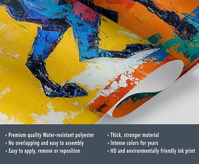 KIREUPA Abstract Horse Wall Mural, Colorful Horse Art 3d Wall Murals, Bold Abstract Animal Wallpaper Mural, for Living Room Bedroom Large Wallpaper Indoor Decor 59" W x39.4 H
