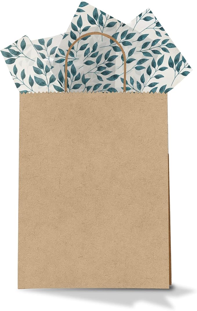 Teardrop Leaves Printed Tissue Paper for Gift Bags or Boxes and Wrapping - Bulk Decorative Art Tissue Paper for Packaging and Gifting | 24 Sheets 20" x 30"