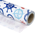WRAPAHOLIC 30 Inch Nautical Anchors Wrapping Paper Roll - 30 Inch x 33 Feet - Nautical Element Anchor Design Perfect for Birthday, Nautical Beach Decoration, Baby Shower