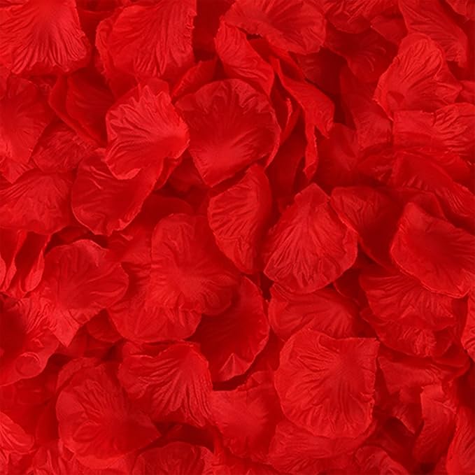 1000 Pcs Artificial Fake Rose Petals,Flower Petals for Romantic Night, Engagement, Party, Wedding, Event Flower Decorations, in Bulk(Red)