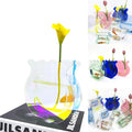 Acrylic Fish Bowl Flower Vase for Small Fish or Plant, Iridescent Dual-Use Decorative Vase for Home or Office Desk, Modern Rainbow Acrylic Bud Design Décor (Iridescent, Regular Size)
