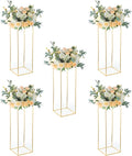 31.5inch Wedding Centerpieces for Tables,5pcs Gold Centerpieces,Tall Column Geometric Floral Vase for Birthday Party Event Table Decoration