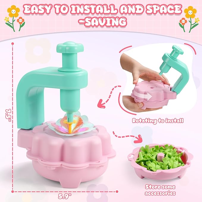 DIY Flower Bouquets Toys for Girls, Arts & Crafts Birthday Gift for Kids Ages 4-9, Handmade Creative Flower Market Kit for 4-6-8+Year Old Girl, Educational Activity Preschool Family Day Creative Gifts