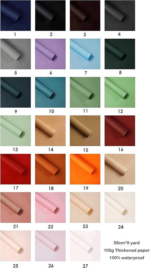 Waterproof Floral Wrapping Paper Roll, Chocolate Brown Korean Paper for Flowers Bouquets, Valentine's Day Christmas Mother's Day Gift Packaging or Gift Box Packaging DIY Kraft Paper (Color 3 (Coffee))