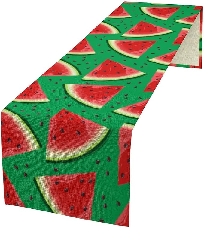 Watermelon Table Runner,Summer Fruit Tropical Birthday Party Decoration Dining Room Home Kitchen Table Decor 13 x 36In