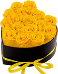 16 Forver Preserved Flowers in a Heart Box, Flowers for Her,Eternal Roses Flowers for Delivery Prime, Flowers Birthday Gifts for Women Mom Grandma Wife - Yellow