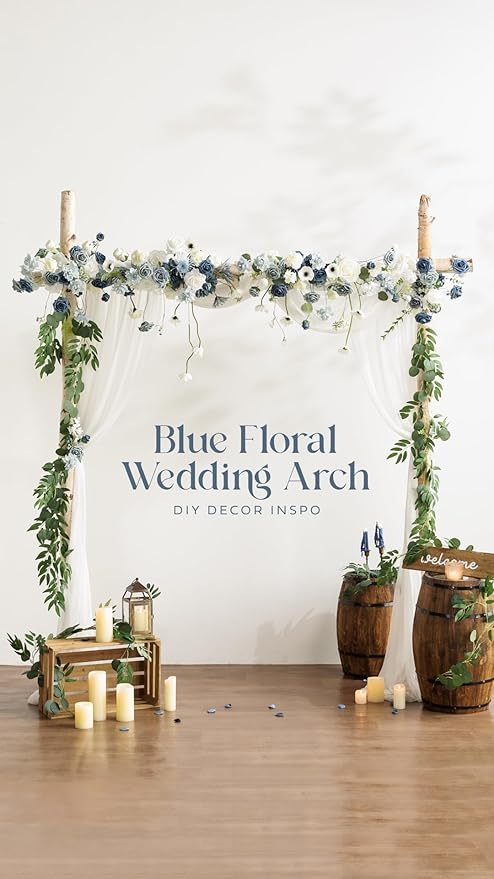 Ling's moment Artificial Flowers 25Pcs Dusty Blue Roses Decor w/Stems,3" Real Touch DIY Foam Floral for Wedding Bouquet/Centerpieces, Outdoors Party Backdrop, Room/Table, and Garden/Pot Decorations