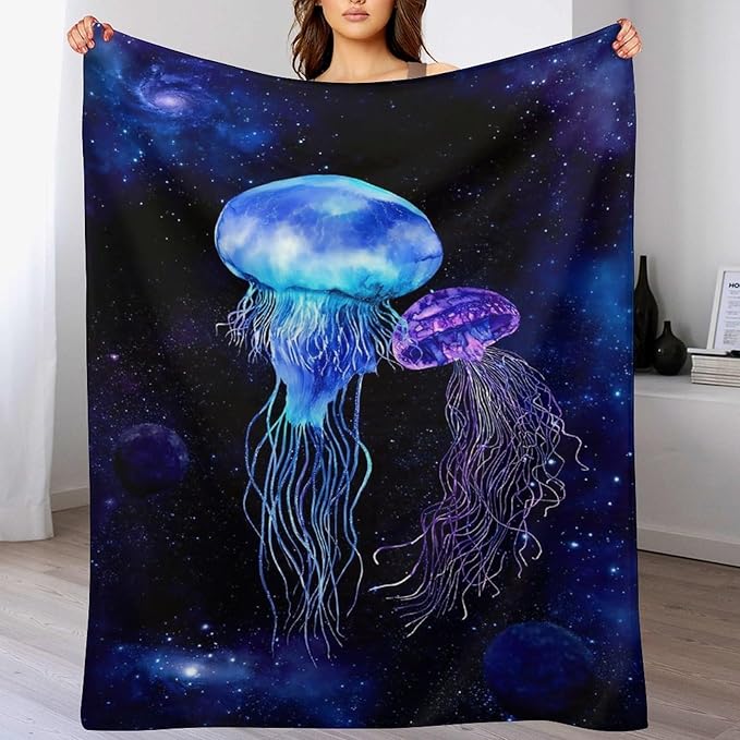 Jellyfish Gifts for Girls & Women - Soft, Warm & Cozy Fleece Throw Blanket for Kids & Adults - 40"x50"