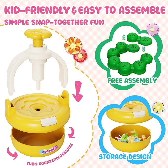 Einailvk Kids Craft Kits, Arts and Crafts for Kid 4-6, Fabric Flower Bouquets Toys, DIY Flower Making Kit for Kids 4 5 6 7 8 9 10 11 12 Year Old Girl Birthday Christmas Gift