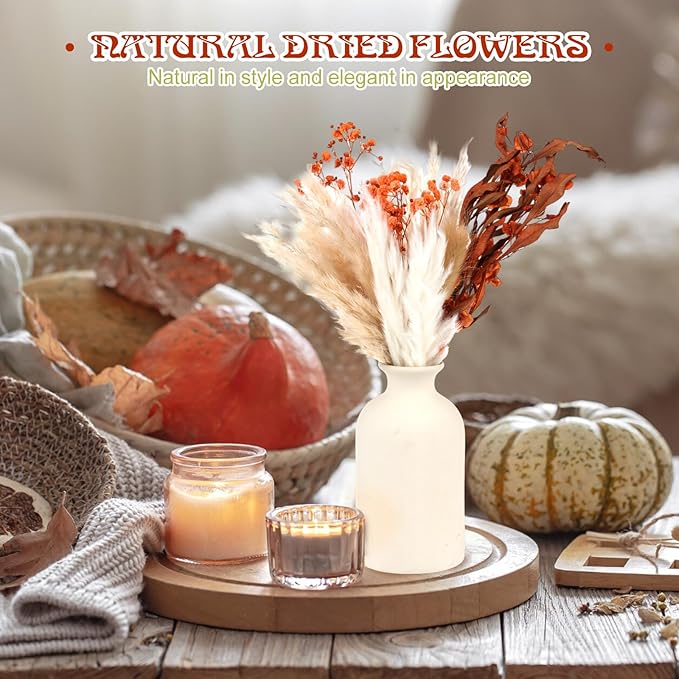 10 Kinds of Dried Flowers for Crafts Burnt Orange Fall Flowers Natural Pampas Grass Bunny Tails Babys Breath Hydrangea with Stems Dry Floral Arrangement for Fall Wedding Autumn Decorations for Home