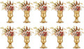 Nuptio Gold Vases for Centerpieces - 10 Pcs, 9in Height Metal Urn Planter Elegant Wedding Centerpieces for Tables - Trumpet Vase for Weddings and Party Decoration