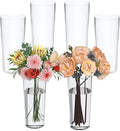 Clear Acrylic Cylinder Vase, Tall Plastic Vase for Centerpieces, 6 Packs