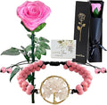 WILLSHINE Eternal Rose with Stem,Single Real Preserved Rose Gift Box,Forever Pink Flower Stems Bouquets for Women,Mum,Wife,Girlfriend,Valentine's Day,Mother's Day,Chirstmas,Birthday,Aniversary Gift