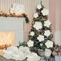Giant Paper Flowers Artificial Large Paper Flower Decoration for Handcrafted Wall Backdrop Christmas Mexican Wedding Graduation Bridal Shower Birthday Party Supplies(White,48 Pcs)