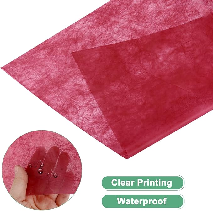 M METERXITY 38-Sheet Korean Cotton Wrapping Flower Paper, 11.8 Inch Waterproof Floral Wrapping Cotton Paper for Bouquets/Gift Packaging [Red]