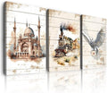 Magic Castle Canvas Wall Art Magic Express Train Snowy Owl Pictures Paintings Wall Decor Watercolor Magic Potter Nursery Posters Print Artwork for Kid Boy Bedroom Playroom Home Decoration 12x16 3pcs