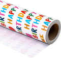 WRAPAHOLIC 30 Inch Birthday Wrapping Paper Roll - Happy Birthday Wrapping Paper for Holiday, Party, Baby Shower - 30 Inch x 33 Feet