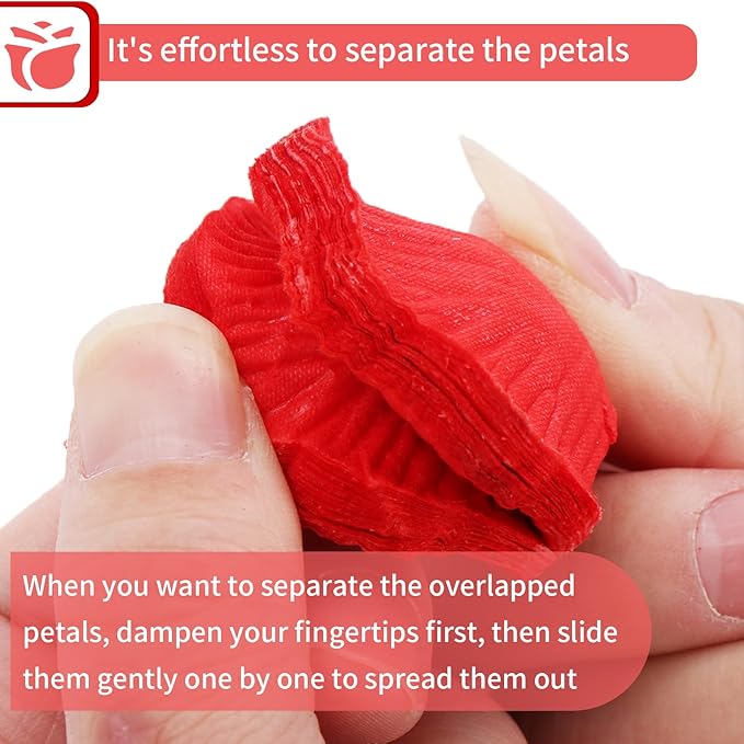 1000 Pcs Artificial Fake Rose Petals,Flower Petals for Romantic Night, Engagement, Party, Wedding, Event Flower Decorations, in Bulk(Red)