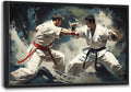 Karate Wall Art Large Sports Pictures Wall Decor Taekwondo Oversize Canvas Prints Painting Framed Artwork Home Decoration Gifts for Gym Bedroom Living Room Office 36"x24"