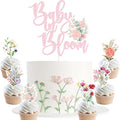 Baby In Bloom Baby Shower Cake Cupcake Toppers Little Wildflower Food Picks Pink Girl Party Decoration
