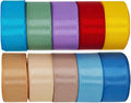 Ribbon 1-1/2 inch, 10 Vintage Colors，50 Yards Double Faced Satin Ribbon Set, 5 Yards Each for Gift Wrapping, Flower Bouquet, Bow, Hair, Wedding, DIY Crafts, Holiday Party Decorations
