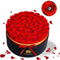 50 Forever Red Roses in a Box Preserved Flowers 100% Real Immortal Rose for Delivery Prime Graduation Birthday Home Decor Flower Eternal Rosas for Her Women Mom Wife Girlfriend