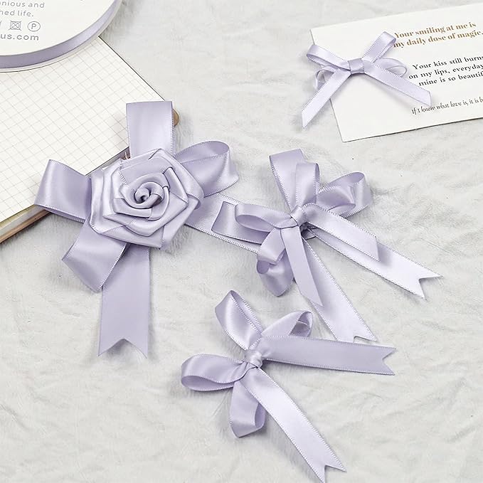 Lilac Mist Satin Ribbon, Double Faced 5/8 Inch X 25 Yards Lilac Mist Ribbon, Premium Satin Ribbon for Gift Wrapping, Crafts, Hair Bow Making, Sewing, Flower Bouquet, Wedding Party Decor