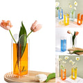 Acrylic Vase for Home Decor, Semi-Transparent Vibrant Orange Arch Centerpiece Vase, Acrylic Flower Vase for Table Decoration, Modern Minimalist Wedding or Dining Room Display (Orange)