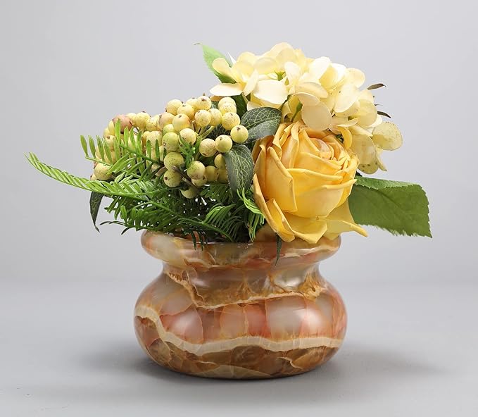 Votive Candle Holder, Tealight Candle Holder, Small Vase Carved from Natural Marble, Stone Flower Vase for Home Decor, Modern Farmhouse,Table Centerpiece, Entryway, Bookshelf, Mantel, Shelf Decor