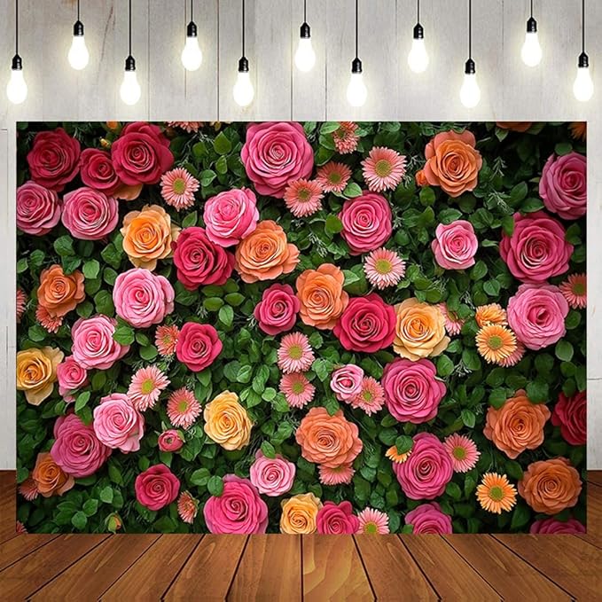 Floral Backdrop for Photography Mother's Day Backdrop Wedding Backdrops Spring Flower Photography Backdrop Backdrops for Photographers Studio Props 8X6FT 049