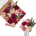 FANKO Rose Artificial Flowers Combo for DIY, Fake Red Rose Silk Flowers Greenery, Faux Flowers for Wedding Bridal Bouquet, Baby Shower, Table Centerpieces, Floral Arrangement, Party Home Decoration
