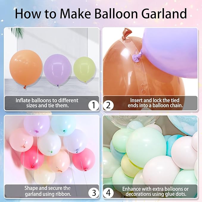 Pastel Balloons Arch Kit with DIY Daisy Flowers 156pcs Macaron Balloons Garland 16FT Balloon Chain and Flower Clips for Birthday Party Wedding Anniversary Engagement Decorations