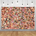Leowefowa Floral Wall Photography Backdrop 7x5ft Colorful Rose Flower Romantic Wedding Background for Lover Spring Pink White Rose Petal Engagement Party Banner Decor Photo Supplies Prop