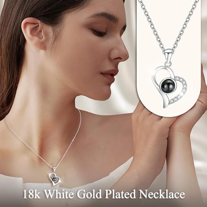 Preserved Real Rose-Eternal Flowers Rose Mothers Day for Mom Women Her Wife Girlfriend on Birthday Valentines with I Love You Necklace 100 Languages Romantic Gift (Pink)