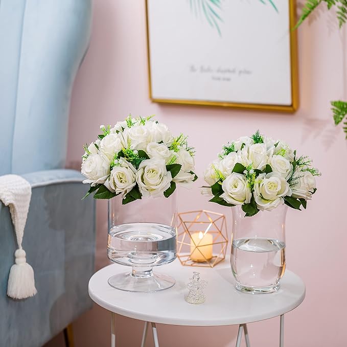 Flower Centerpieces for Wedding Tables: Wedding Table Decorations White Flower Balls Centerpieces for Engagement Cerebration Party Center Pieces 2 Packs