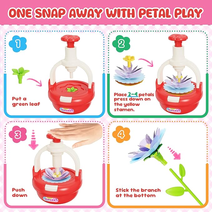 Craft Kits for Girls 4-8 Year Old, Christmas Gift for Grandkids, Arts and Crafts for Kids Ages 8-12 4-8 4-6, DIY Flower Making Kit for Kids, Birthday Gifts for Girls Toys Age 3 4 5 6 7 8 Year Old