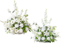 2pcs 21inch White Free Standing Flowers Ball Bouquet Artificial Rose Arrangements Balls for Wedding Centerpieces Tables Chair Aisle Runner Flowers Decor