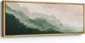 SIGNFORD Large Framed Canvas Print Wall Art Abstract Green Wave Nature-Inspired Illustrations Modern Art Relax/Calm Warm for Living Room, Bedroom, Office - 60"x20"