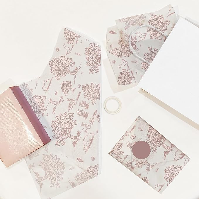 Pro Supply Global Pink Toile Printed Tissue Paper for Valentine's Day Gift Bags or Boxes and Wrapping - Bulk Decorative Art Tissue Paper for Packaging and Gifting | 24 Sheets 20" x 30"