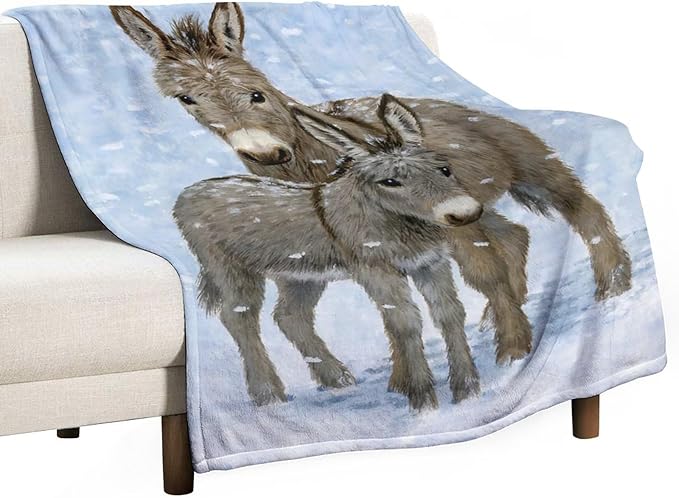 Donkey Gifts for Girls & Women - Soft, Warm & Cozy Fleece Throw Blanket for Kids & Adults - 60"x80"